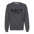 thumbnail image 1 of Navy Retired Black logo Military Style PT Crewneck Sweatshirt, 1 of 3