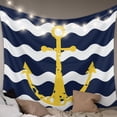 thumbnail image 1 of Navy Ripple Small Tapestry for Bedroom Wall Hanging Tapestry, Yellow Anchor Navy White Waves Aesthetics Ceiling Backdrop Tapestries Poster Blanket Wall Decor for Teens Room Living Room Dorm 23" x 28", 1 of 8