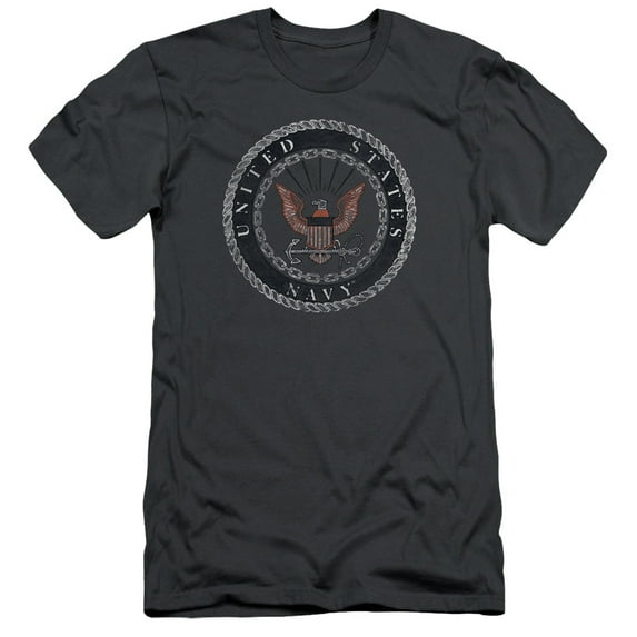 Navy - Rough Emblem - Slim Fit Short Sleeve Shirt - XX-Large