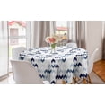 thumbnail image 1 of Navy Round Tablecloth, Abstract Ikat Chevron Hazy Zigzag Folk Traditional Image, Circle Table Cloth Cover for Dining Room Kitchen Decor, 60", Purple Slate Blue White, by Ambesonne, 1 of 1