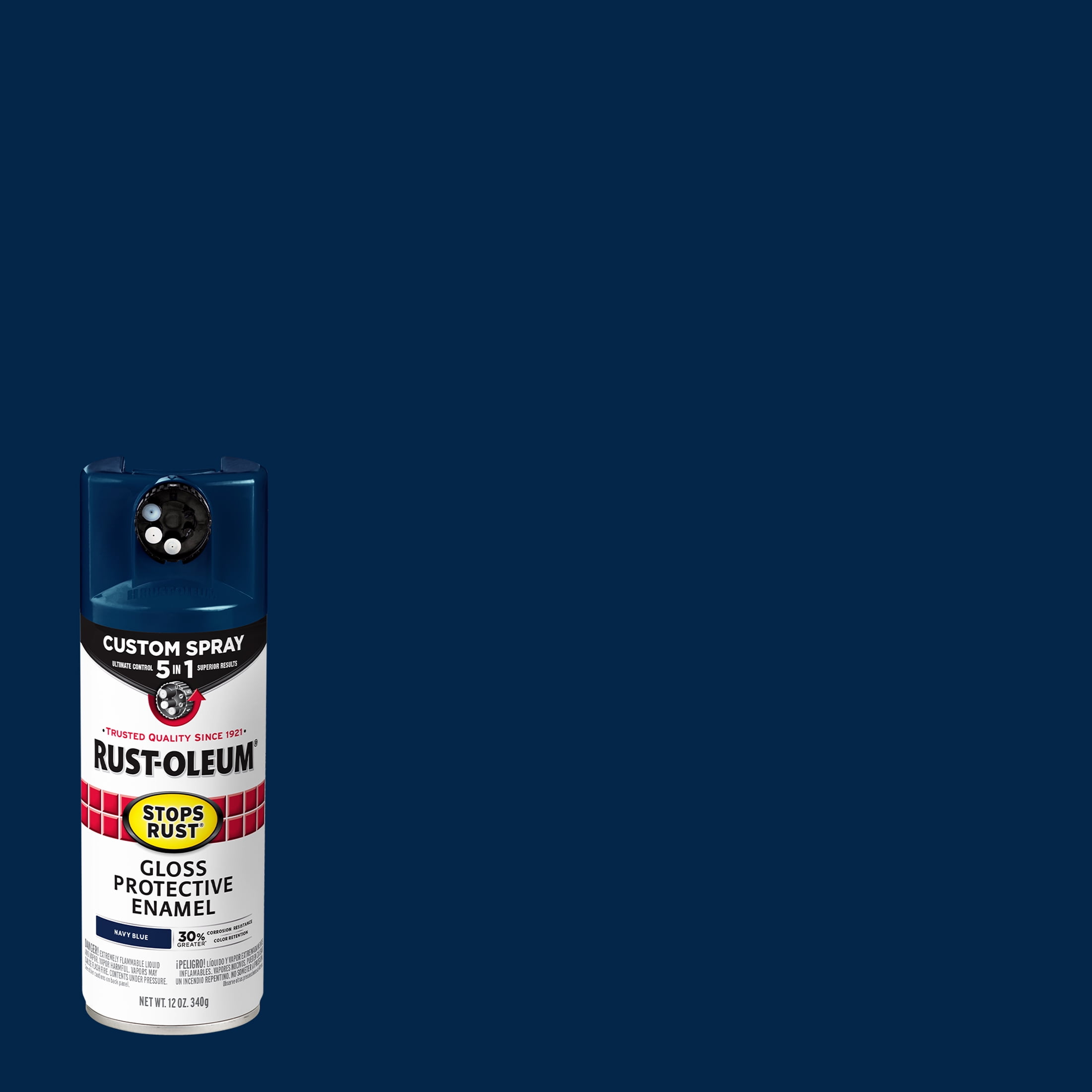 Navy, RustOleum Stops Rust Custom Sprays 5 in 1 Gloss Spray Paint 12