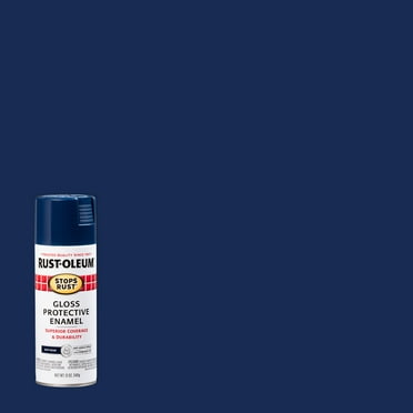 Navy, Rust-Oleum Stops Rust Gloss Protective Enamel Spray Paint-7723830, 12 oz