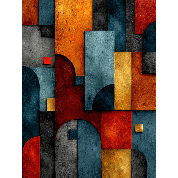Navy Rust Tan Abstract Textured Canvas Print, Modern Contemporary Living Room Bedroom Home Wall Art
