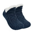 thumbnail image 1 of Navy S Winter Super Soft Warm Cozy Fuzzy Fleece-Lined Slipper Socks With Grippers For Adults And Kids Navy Blue 5.71-6.30 Inches, 1 of 7