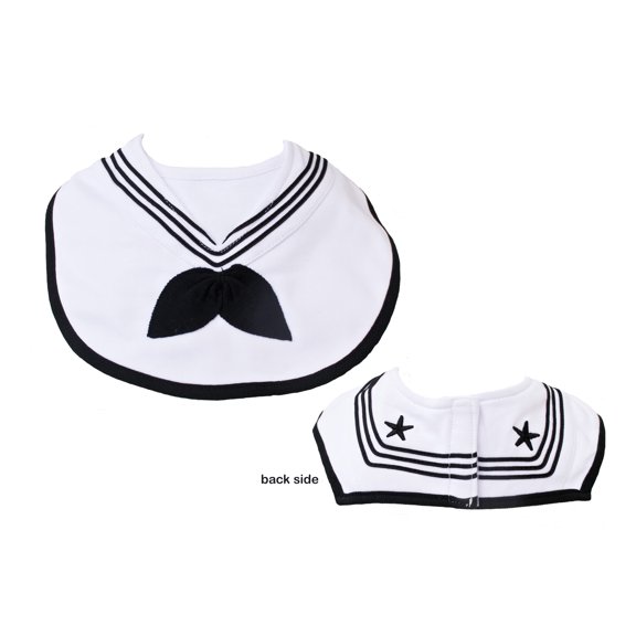 Navy Sailor Bib White