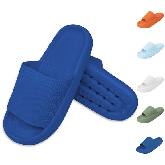 Navy Sandals for Women and Men,Non-Slip Bathroom Shower Sandals,Soft and Thick Sole Cloud Slippers