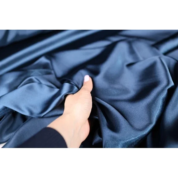 Navy Satin Charmeuse Fabric By The Yard 245
