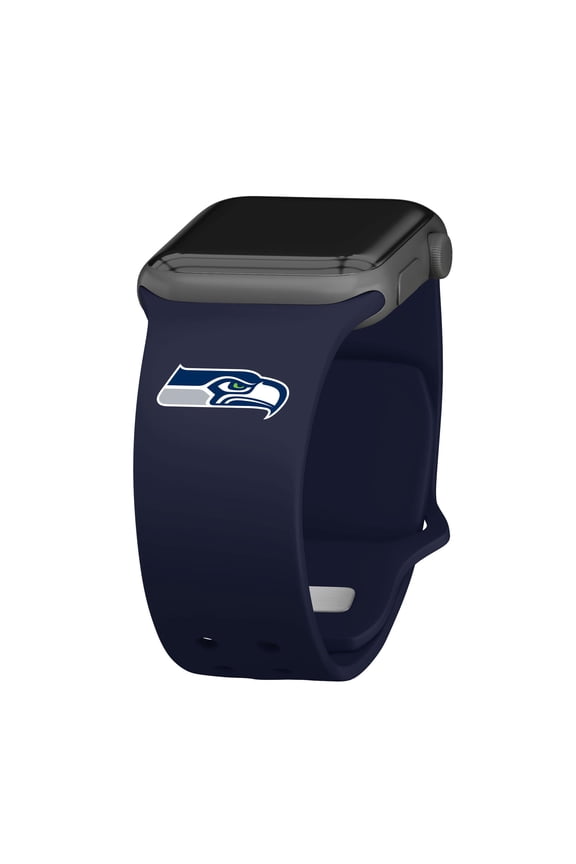 Navy Seattle Seahawks Logo Silicone Apple Watch Band
