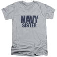 thumbnail image 1 of Navy Sister Adult V-Neck T-Shirt 30/1 T-Shirt Athletic Heather, 1 of 1