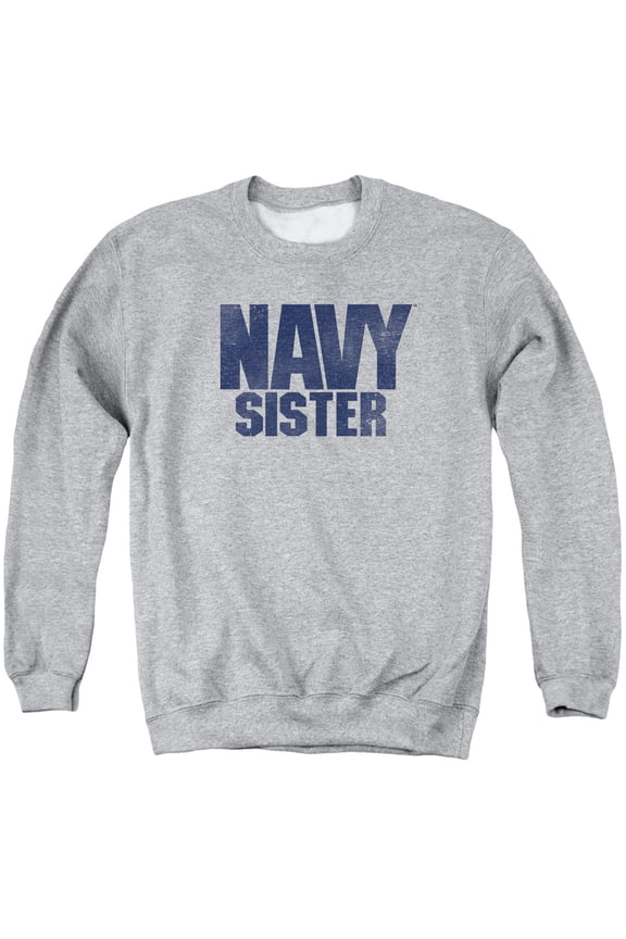 Navy - Sister - Crewneck Sweatshirt - Large