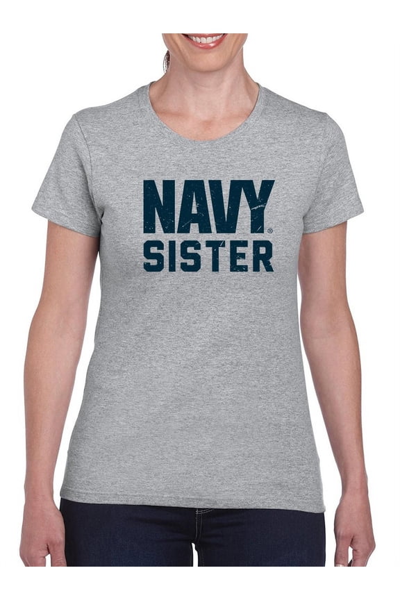 Navy Sister Women T-Shirt, Female Large