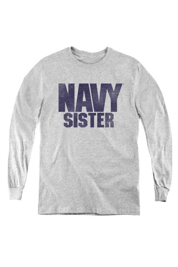 Navy - Sister - Youth Long Sleeve Shirt - Large