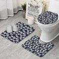 thumbnail image 1 of Navy Skull Pattern Bathroom Rugs Sets 3 Piece,Toilet Cover Set,Absorbent Non Slip Bathroom Mats Sets with U-Shaped Contour Rug Toilet Rug Set, 1 of 5