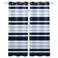 thumbnail image 1 of Navy Sky Blue Ombre Striped Kitchen Curtains Gradient Horizontal Lines Cafe Short Curtains for Bathroom Blackout Window Curtain Small Window Treatment Drapes for Bedroom Living Room 27.5"x39"x2, 1 of 9