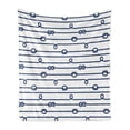 thumbnail image 1 of Navy Soft Flannel Fleece Blanket, Ship Boat Sea Life Rope and Marine Nautical Knots as Border Lines Art Print, Cozy Plush for Indoor and Outdoor Use, 60" x 80", Navy Blue and White, by Ambesonne, 1 of 5