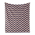 thumbnail image 1 of Navy Soft Flannel Fleece Throw Blanket, Zigzag Striped Design in Modern Colors with Art Fashion Chevron Lines Pattern, Cozy Plush for Indoor and Outdoor Use, 60" x 80", Purple Tan Red, by Ambesonne, 1 of 5