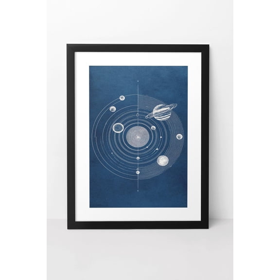 Navy Solar System Wall Art Celestial Space Map Decor Living Room Bedroom Office