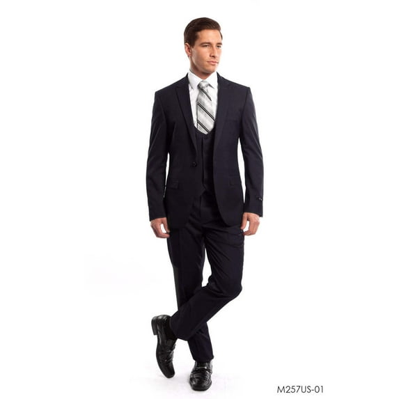 Navy Solid 3-PC Ultra Slim Fit Suits