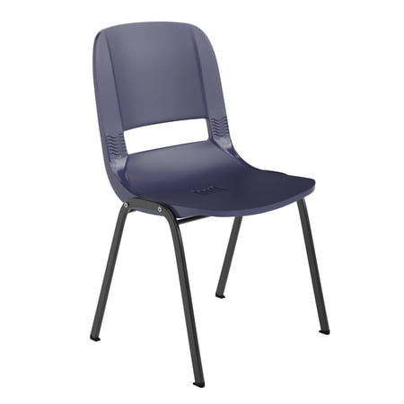 Navy Stack Chair-Black Frame
