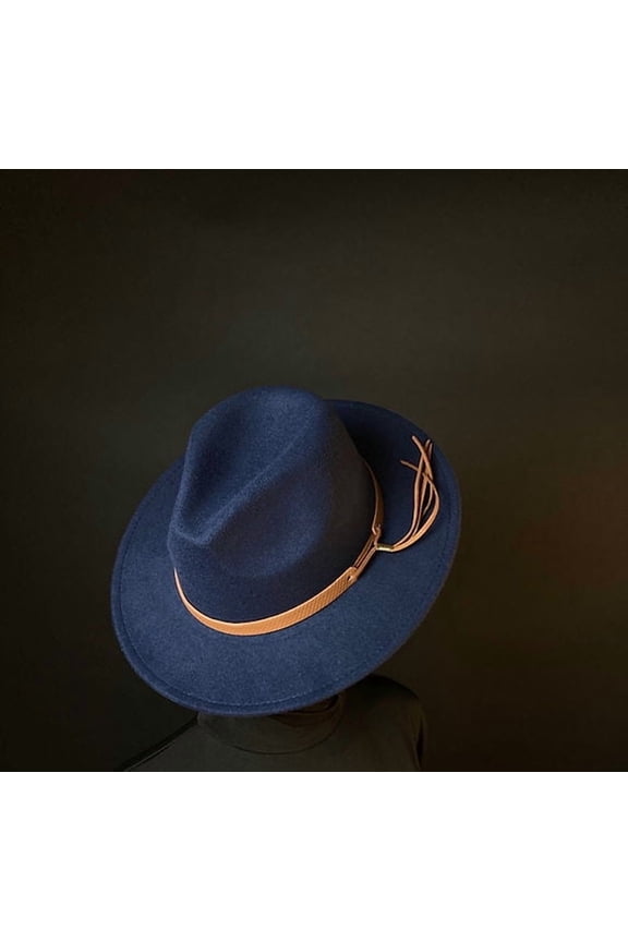 Navy Staple Male Fedora Hat (short brim)