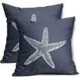 thumbnail image 1 of Navy Starfish Pillow Covers 16x16 Inch Coastal Beach Nautical Decorative Throw Pillow Case Summer Beachy Cushion Cover Set of 2 Home Decor for Bedroom Sofa Living Room Couch Chair Outdoor, 1 of 6