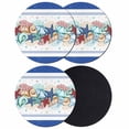 thumbnail image 1 of Navy Starfish Summer Coasters Set of 4, Absorbent Coasters for Drinks, Ocean Conch Coral Coastal Shell Coaster for Desk Coffee Table Protection, Home Decor House Warming Gifts 4", 1 of 8