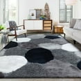 thumbnail image 1 of Navy Stone Soft Plush Design Shag, 7'6" x 10'3" Area Rug/Carpet by Makymo, 1 of 4