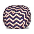 thumbnail image 1 of Navy Storage Toy Bag Chair, Zigzag Striped Design in Modern Colors with Art Fashion Chevron Lines Pattern, Stuffed Animal Organizer Washable Bag, Small Size, Purple Tan Red, by Ambesonne, 1 of 3