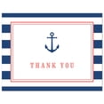 thumbnail image 1 of Navy Stripes Anchor Coral Nautical Thank You Cards and Envelopes - 50 count, 1 of 2