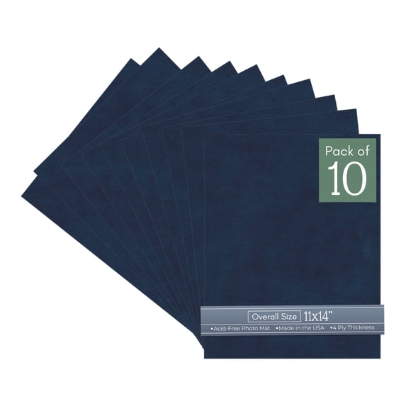 Navy Suede 11x14 Uncut Art Mat Board - No Opening - 10 Mats