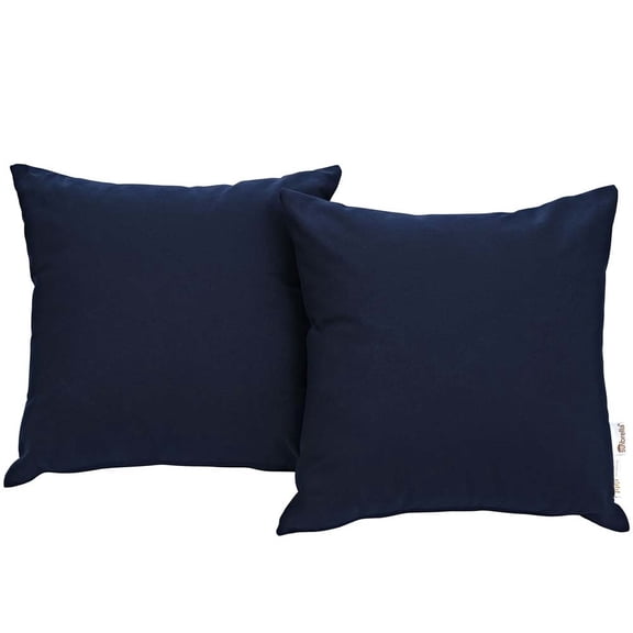 Modway Summon 2 Piece Outdoor Patio Sunbrella® Pillow Set in Navy