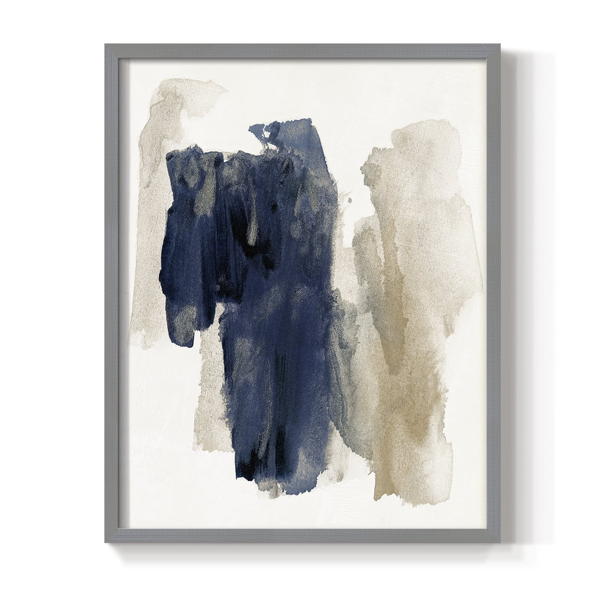 Navy Sweep in Gray Solid Wood 16 x 20 Framed Print