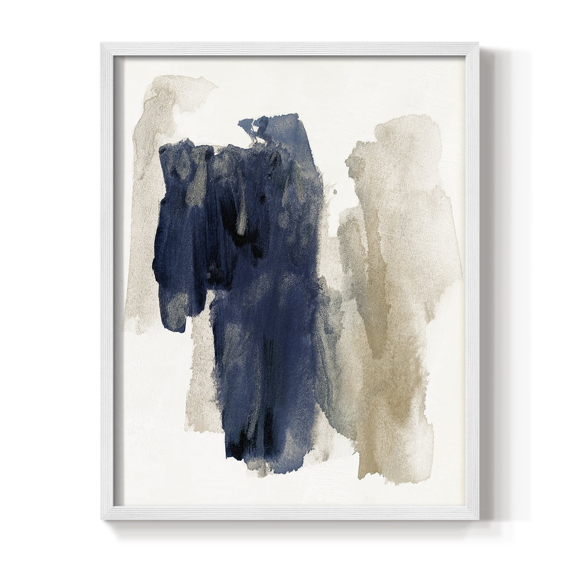 Navy Sweep in White Solid Wood 8 x 10 Framed Print