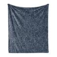 thumbnail image 1 of Navy and Teal Soft Flannel Fleece Throw Blanket, Abstract Flourish Nature Inspired Pattern Leaves Blossoms, Cozy Plush for Indoor and Outdoor Use, 70" x 90", Dark Blue Turquoise, by Ambesonne, 1 of 6