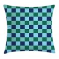 thumbnail image 1 of Navy and Teal Throw Pillow Cushion Cover, Aquatic Colored Squares with Old Fashioned Polka Dots Retro Style Maritime, Decorative Square Accent Pillow Case, 16 X 16 Inches, Multicolor, by Ambesonne, 1 of 2