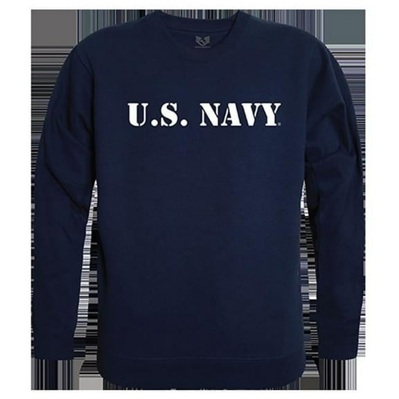 Navy Text Graphic Crewneck Sweatshirt, Navy - Small