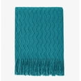 thumbnail image 1 of Navy Throw Blanket Textured Solid Soft Sofa Couch Decorative Knitted Blanket, 60" x 80" Navy, 1 of 5