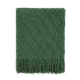 thumbnail image 1 of Navy Throw Blanket Textured Solid Soft Sofa Couch Decorative Knitted Blanket, 60" x 80" Navy, 1 of 5