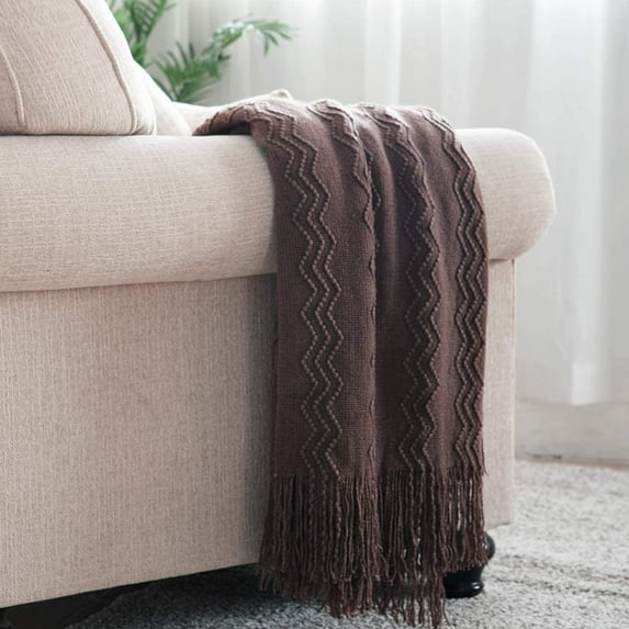 Navy Throw Blanket Textured Solid Soft Sofa Couch Decorative Knitted Blanket, 60" x 80" Navy