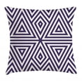 thumbnail image 1 of Navy Throw Pillow Cushion Cover, Modern Symmetric Triangles Geometric Continuous Abstract Lines Artful Illustration, Decorative Square Accent Pillow Case, 16 X 16 Inches, Indigo Cream, by Ambesonne, 1 of 2