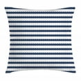 thumbnail image 1 of Navy Throw Pillow Cushion Cover, Nautical Rope in Horizontal Style Marine Army Sea Life Ocean Pacific Art Print, Decorative Square Accent Pillow Case, 18 X 18 Inches, Dark Blue White, by Ambesonne, 1 of 2
