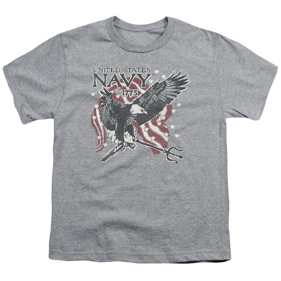 Navy - Trident - Youth Short Sleeve Shirt - Small