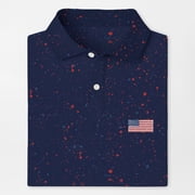 Navy USA Splatter Polo Shirt for Men Women American Golf Shirt Short Sleeve