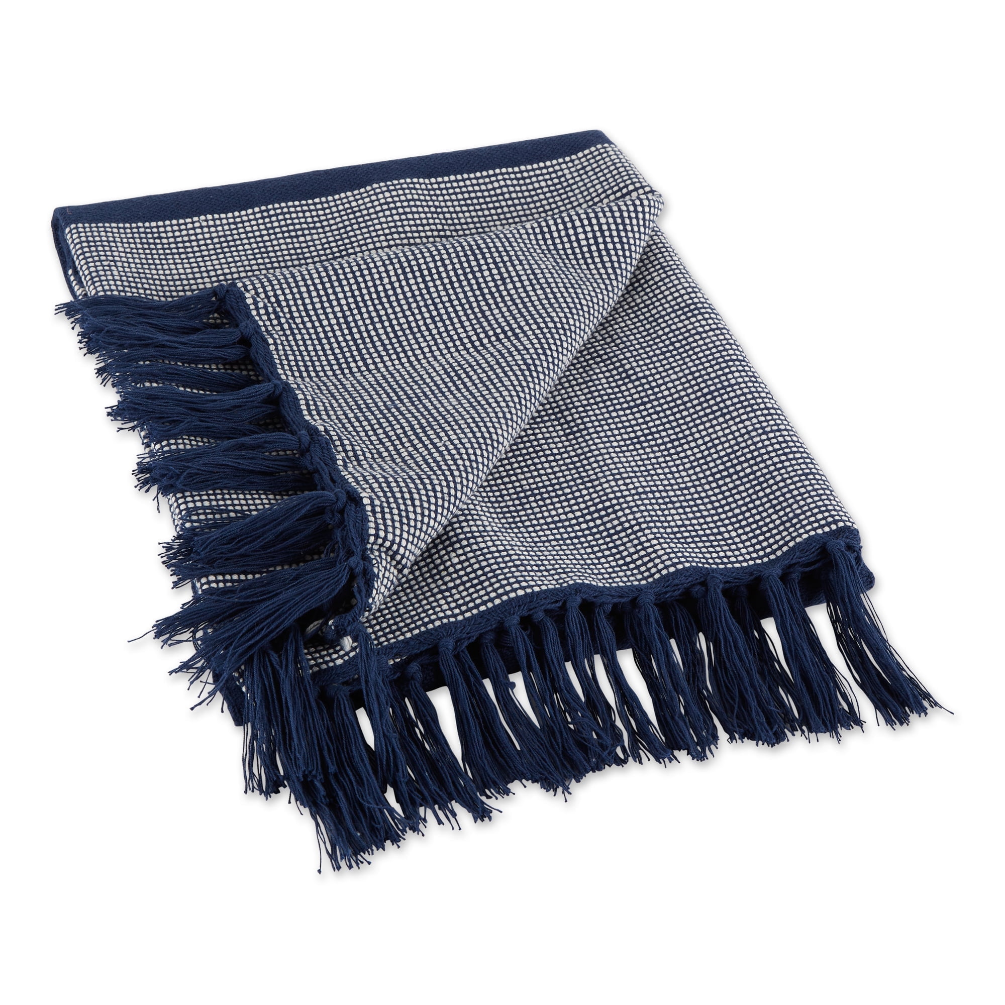 Navy and Gray Cotton Urban Cityscape Throw Blanket