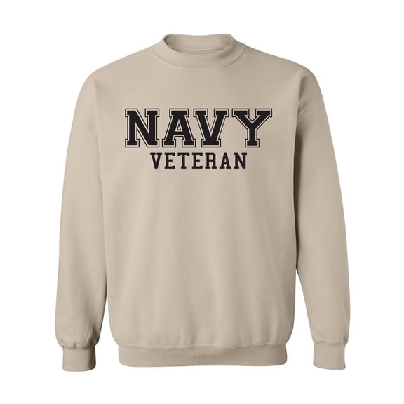 Navy Veteran Black logo Military Style Physical Training Crewneck Sweatshirt