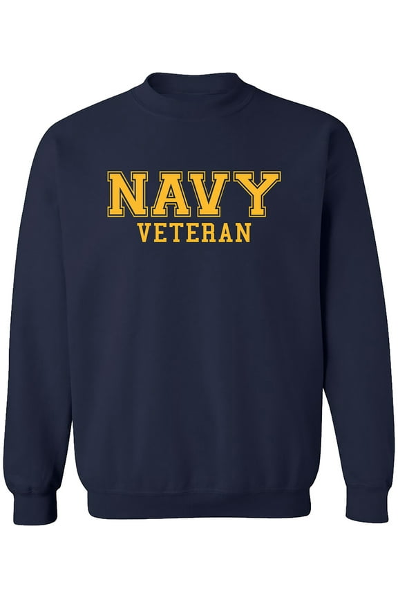 Navy Veteran Gold logo Military Style PT Crewneck Sweatshirt