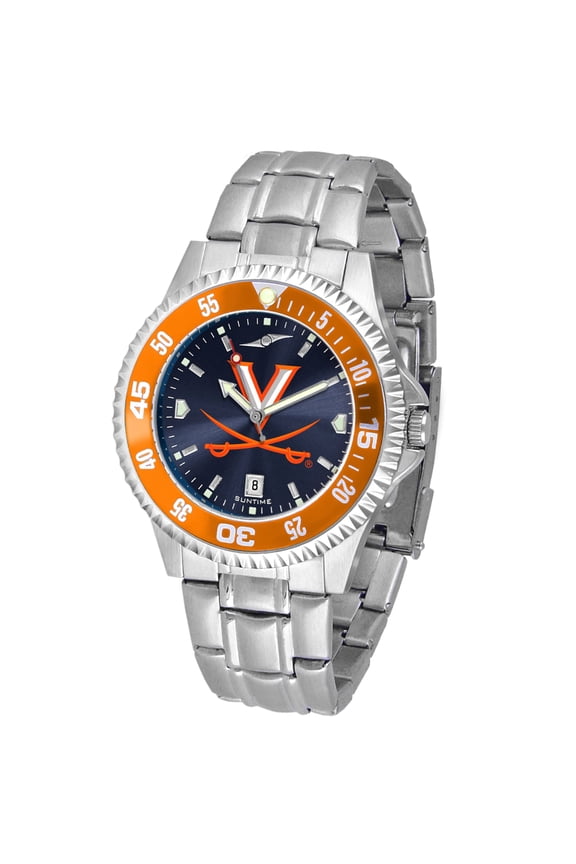 Navy Virginia Cavaliers Competitor Steel AnoChrome Color Bezel Watch