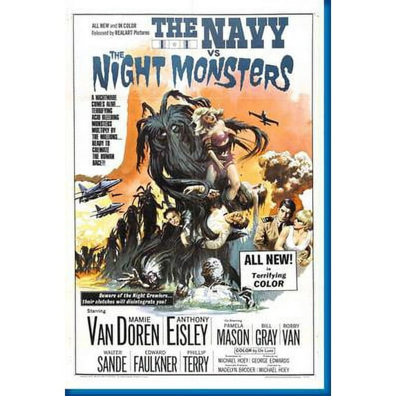 Navy Vs The Night Monsters Movie Poster 16in x 24in 16x24 Multi-Color Square Adults Poster Time