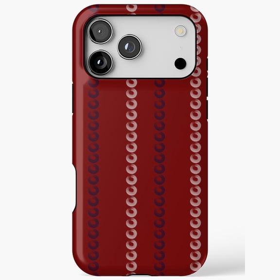 Navy White Chain Link Pattern Red iPhone Case 17 16 15 14 13 12 11 Pro Max