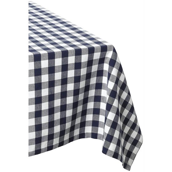 Navy/White Checkers Tablecloth 60x84